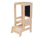 MeowBaby - Taburete de cocina de madera para bebés color natural con tablero