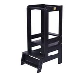 MeowBaby - Taburete de cocina de madera para bebés color negro