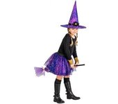 Disfraz Bruja (falda, sombrero, escoba)