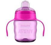 Philips Avent - Vaso rosa 200 ml boquilla blanda +6 meses