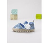 Zapatillas de chambray claro con estampado floral