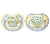 Philips Avent - 2 chupetes Ultra Air Night - León y Nuves