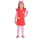 Peppa Pig - Disfraz infantil Cerdo Animado con Vestido Rojo S ㅤ