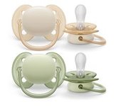Philips Avent - 2 chupetes ultra suaves 0-6 meses naranja/verde