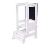 MeowBaby - Taburete de cocina de madera para bebés color blanco con tablero