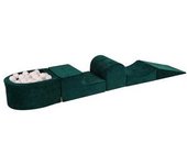 MeowBaby - Parque de juegos infantil de espuma verde con piscina de bolas y 100 bolas blancas