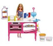 Barbie - Playset muñeca Malibú con pastelería