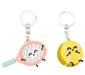 Mr. Wonderful - Set de 2 llaveros - Raqueta y pelota de tenis