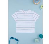 Camiseta con rayas azul claro