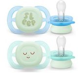 Philips Avent - 2 chupetes nocturnos Ultra Start verde y azul (0-2m)