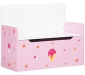 Homcom - Baúl juguetero Rosa y Blanco