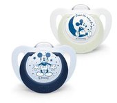 Nuk - Pack 2 chupetes Star Day & Night Mickey 6-18 meses