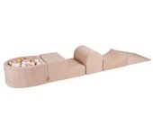 MeowBaby - Parque de juegos infantil de espuma color crema con piscina de bolas y 100 bolas blanco/beige