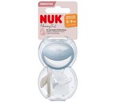 Nuk - Pack 2 chupetes Mommy Feel silicona 0-9 meses azul/beige
