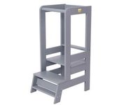 MeowBaby - Taburete de cocina de madera para bebés color gris