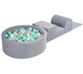 MeowBaby - Parque de juegos infantil de espuma gris con piscina de bolas y 200 bolas verde/gris/blanco