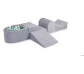 MeowBaby - Parque de juegos infantil de espuma gris con piscina de bolas y 100 bolas menta/gris/blanco