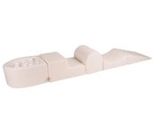 MeowBaby - Parque de juegos infantil de espuma blanca con piscina de bolas y 100 bolas blanco/transparente