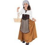 Disfraz de campesina medieval para niña 7-9 años