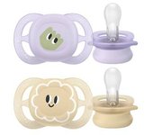 Philips Avent - 2 chupetes Ultra Start niña lila y amarillo (0-2m)