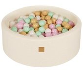 MeowBaby - Piscina redonda de bolas Boucle 90 x 30 cm con bolas rosa/menta/blanco/beige