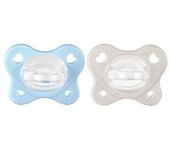 Chicco -  Pack 2 chupetes Physio Dual Soft azul y beige (2-6m)