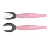 Set de cubiertos para bebé rosa claro
