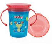 Nuby - Taza mágica 360º con asas - Azul