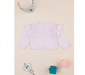 Cárdigan niña rosa con volantes