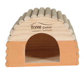 Zolux Caseta Redonda De Madera Para Roedores Medianos Color Naranja 21 X 15 X 15 Cm