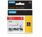 Dymo 1805416 cinta vinilo blanco sobre rojo 12mm