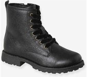 VERTBAUDET Botas de charol con cordón y cremallera para niña lote negro