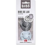 Lote de 2 chupetes tetina BIBS De Lux de silicona gris oscuro bicolor/multicolor