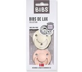 Lote de 2 chupetes tetina BIBS De Lux de silicona beige claro bicolor/multicolor