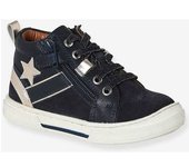 VERTBAUDET Zapatillas de caña alta con cordones y cremallera azul marino