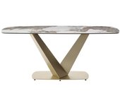 Unique Mesa fija mármol artificial gris, blanco