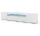 AKL FURNITURE Mueble para TV efecto madera Blanco LED