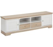 Loft24 Mueble de tv en efecto de madera blanco
