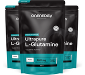 OnEnergy 3x L-glutamina - polvo para preparar bebidas, en total 1500 g