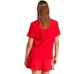 Adidas - Camiseta 3 Stripe Tee, Mujer, better scarlet, M