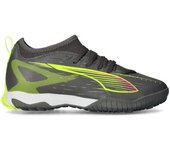 - Bota de fútbol Ultra 5 Match Turf + Mid Niño, Unisex, Matte Aged Silver-Yellow Alert-Puma Aged Silv, 1 UK