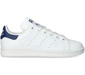 Adidas - Zapatilla Stan Smith Niño, Unisex, White-White-Dark Blue, 5 UK