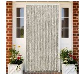 vidaXL Cortina Mosquitera De Chenilla Gris Claro Y Oscuro 90x220 Cm