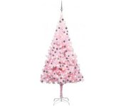 vidaXL Árbol De Navidad Preiluminado Con Luces Y Bolas Rosa 240 Cm