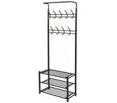 vidaXL Perchero De Ropa Con Repisa Para Zapatos 68x32x182.5 Cm Negro
