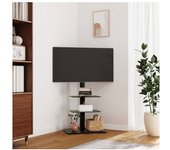 vidaXL Mueble De Tv De Esquina 3 Niveles Para 32-65 Pulgadas Negro