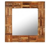 vidaXL Espejo De Pared Madera Maciza De Traviesas Del Tren 60x60 Cm