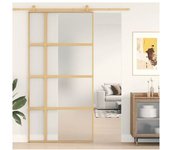 vidaXL Puerta Corredera Dorada De Vidrio Esg Esmerilado Y Aluminio