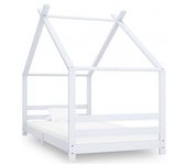 vidaXL Estructura De Cama Infantil Madera Maciza Pino Blanco 90x200 Cm