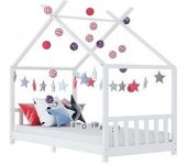 vidaXL Estructura De Cama Infantil Madera Maciza Pino Blanco 70x140 Cm
